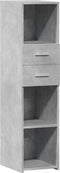 vidaXL - Hoge - kast - 30x42,5x124 - cm - bewerkt - hout - betongrijs