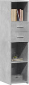 vidaXL - Hoge - kast - 30x42,5x124 - cm - bewerkt - hout - betongrijs