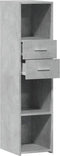 vidaXL - Hoge - kast - 30x42,5x124 - cm - bewerkt - hout - betongrijs