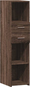 vidaXL - Hoge - kast - 30x42,5x124 - cm - bewerkt - hout - bruin - eikenkleurig
