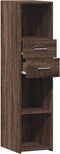 vidaXL - Hoge - kast - 30x42,5x124 - cm - bewerkt - hout - bruin - eikenkleurig