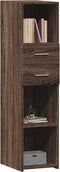 vidaXL - Hoge - kast - 30x42,5x124 - cm - bewerkt - hout - bruin - eikenkleurig