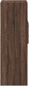vidaXL - Hoge - kast - 30x42,5x124 - cm - bewerkt - hout - bruin - eikenkleurig