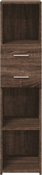 vidaXL - Hoge - kast - 30x42,5x124 - cm - bewerkt - hout - bruin - eikenkleurig