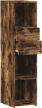 vidaXL - Hoge - kast - 30x42,5x124 - cm - bewerkt - hout - gerookt - eikenkleurig
