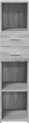 vidaXL - Hoge - kast - 30x42,5x124 - cm - bewerkt - hout - grijs - sonoma - eikenkleur