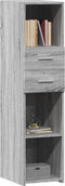 vidaXL - Hoge - kast - 30x42,5x124 - cm - bewerkt - hout - grijs - sonoma - eikenkleur