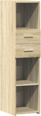vidaXL - Hoge - kast - 30x42,5x124 - cm - bewerkt - hout - sonoma - eikenkleurig