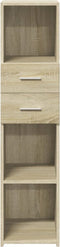 vidaXL - Hoge - kast - 30x42,5x124 - cm - bewerkt - hout - sonoma - eikenkleurig