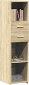 vidaXL - Hoge - kast - 30x42,5x124 - cm - bewerkt - hout - sonoma - eikenkleurig