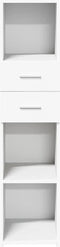 vidaXL - Hoge - kast - 30x42,5x124 - cm - bewerkt - hout - wit