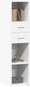 vidaXL - Hoge - kast - 30x42,5x124 - cm - bewerkt - hout - wit