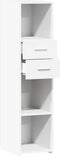 vidaXL - Hoge - kast - 30x42,5x124 - cm - bewerkt - hout - wit