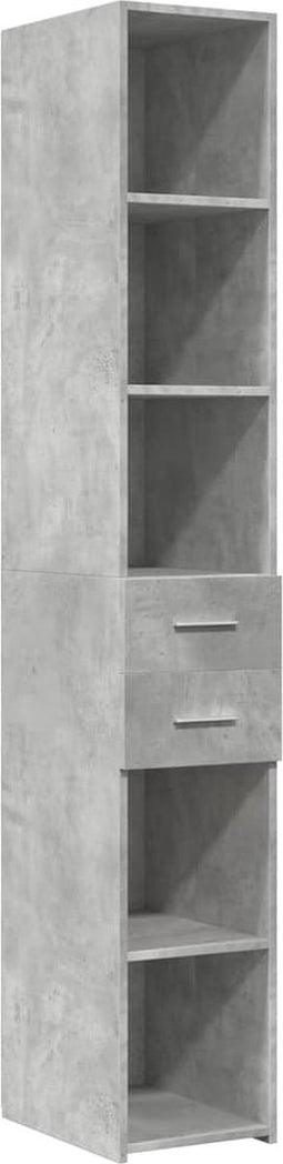 vidaXL - Hoge - kast - 30x42,5x185 - cm - bewerkt - hout - betongrijs