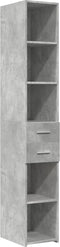 vidaXL - Hoge - kast - 30x42,5x185 - cm - bewerkt - hout - betongrijs