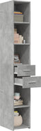 vidaXL - Hoge - kast - 30x42,5x185 - cm - bewerkt - hout - betongrijs