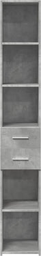 vidaXL - Hoge - kast - 30x42,5x185 - cm - bewerkt - hout - betongrijs
