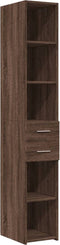 vidaXL - Hoge - kast - 30x42,5x185 - cm - bewerkt - hout - bruin - eikenkleurig