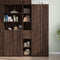vidaXL - Hoge - kast - 30x42,5x185 - cm - bewerkt - hout - bruin - eikenkleurig