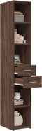vidaXL - Hoge - kast - 30x42,5x185 - cm - bewerkt - hout - bruin - eikenkleurig