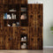 vidaXL - Hoge - kast - 30x42,5x185 - cm - bewerkt - hout - gerookt - eikenkleurig