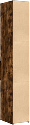 vidaXL - Hoge - kast - 30x42,5x185 - cm - bewerkt - hout - gerookt - eikenkleurig