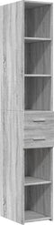 vidaXL - Hoge - kast - 30x42,5x185 - cm - bewerkt - hout - grijs - sonoma - eikenkleur