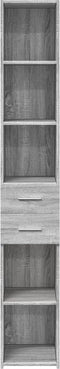vidaXL - Hoge - kast - 30x42,5x185 - cm - bewerkt - hout - grijs - sonoma - eikenkleur
