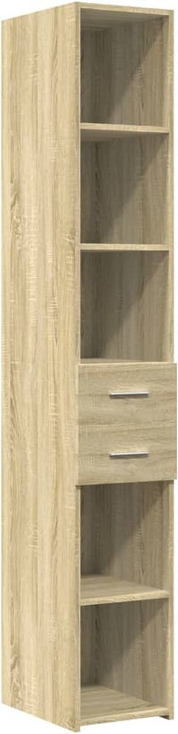 vidaXL - Hoge - kast - 30x42,5x185 - cm - bewerkt - hout - sonoma - eikenkleurig