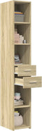 vidaXL - Hoge - kast - 30x42,5x185 - cm - bewerkt - hout - sonoma - eikenkleurig