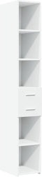 vidaXL - Hoge - kast - 30x42,5x185 - cm - bewerkt - hout - wit