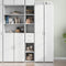 vidaXL - Hoge - kast - 30x42,5x185 - cm - bewerkt - hout - wit