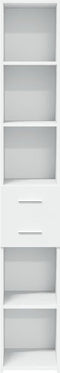 vidaXL - Hoge - kast - 30x42,5x185 - cm - bewerkt - hout - wit
