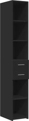 vidaXL - Hoge - kast - 30x42,5x185 - cm - bewerkt - hout - zwart