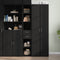 vidaXL - Hoge - kast - 30x42,5x185 - cm - bewerkt - hout - zwart