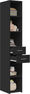 vidaXL - Hoge - kast - 30x42,5x185 - cm - bewerkt - hout - zwart