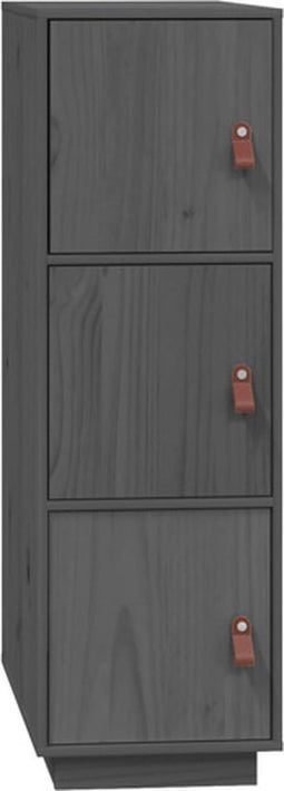 vidaXL - Hoge - kast - 34x40x108,5 - cm - massief - grenenhout - grijs