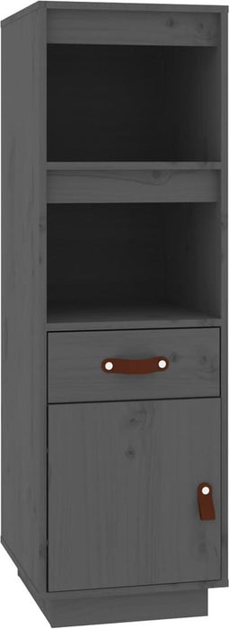 vidaXL - Hoge - kast - 34x40x108,5 - cm - massief - grenenhout - grijs