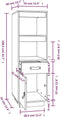 vidaXL - Hoge - kast - 34x40x108,5 - cm - massief - grenenhout - grijs