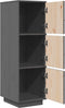 vidaXL - Hoge - kast - 34x40x108,5 - cm - massief - grenenhout - grijs