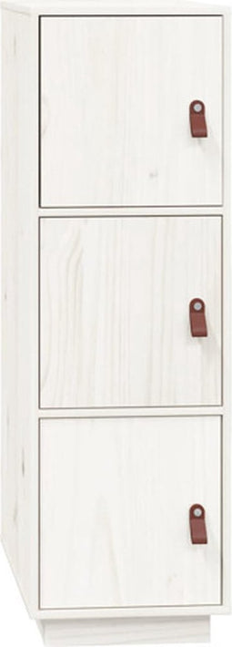vidaXL - Hoge - kast - 34x40x108,5 - cm - massief - grenenhout - wit
