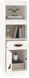 vidaXL - Hoge - kast - 34x40x108,5 - cm - massief - grenenhout - wit