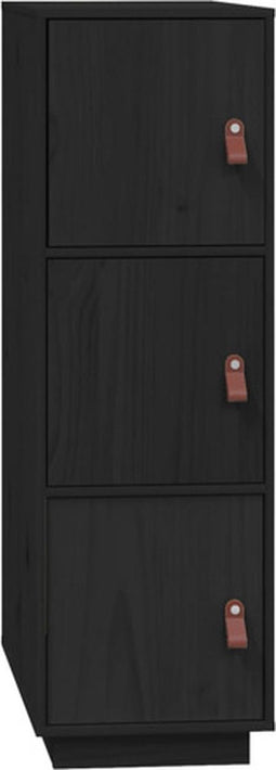vidaXL - Hoge - kast - 34x40x108,5 - cm - massief - grenenhout - zwart