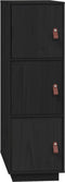 vidaXL - Hoge - kast - 34x40x108,5 - cm - massief - grenenhout - zwart