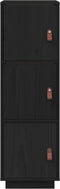 vidaXL - Hoge - kast - 34x40x108,5 - cm - massief - grenenhout - zwart