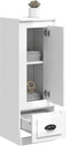 vidaXL - Hoge - kast - 36x35,5x103,5 - cm - bewerkt - hout - hoogglans - wit