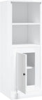 vidaXL - Hoge - kast - 36x35,5x103,5 - cm - bewerkt - hout - hoogglans - wit