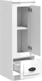 vidaXL - Hoge - kast - 36x35,5x103,5 - cm - bewerkt - hout - hoogglans - wit