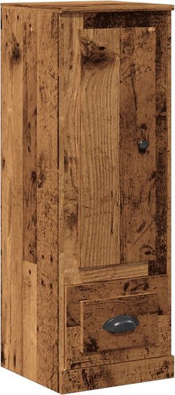 vidaXL - Hoge - kast - 36x35,5x103,5 - cm - bewerkt - hout - oud - houtkleurig