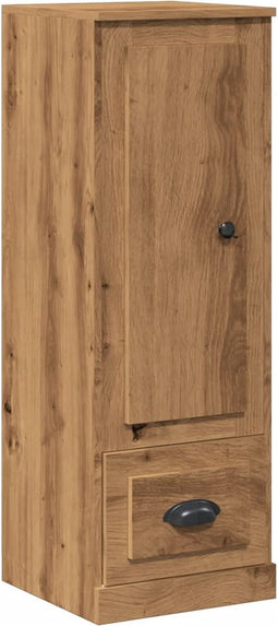 vidaXL - Hoge - kast - 36x35,5x103,5 - cm - bewerkt - hout - artisanaal - eikenkleurig